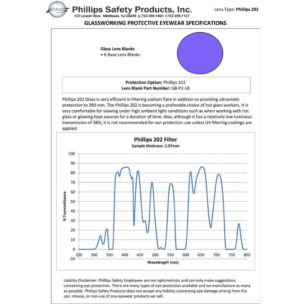 Glassworking Safety Glasses - Phillips 202, Model 1171 #GB-P2-1171 - Image 3