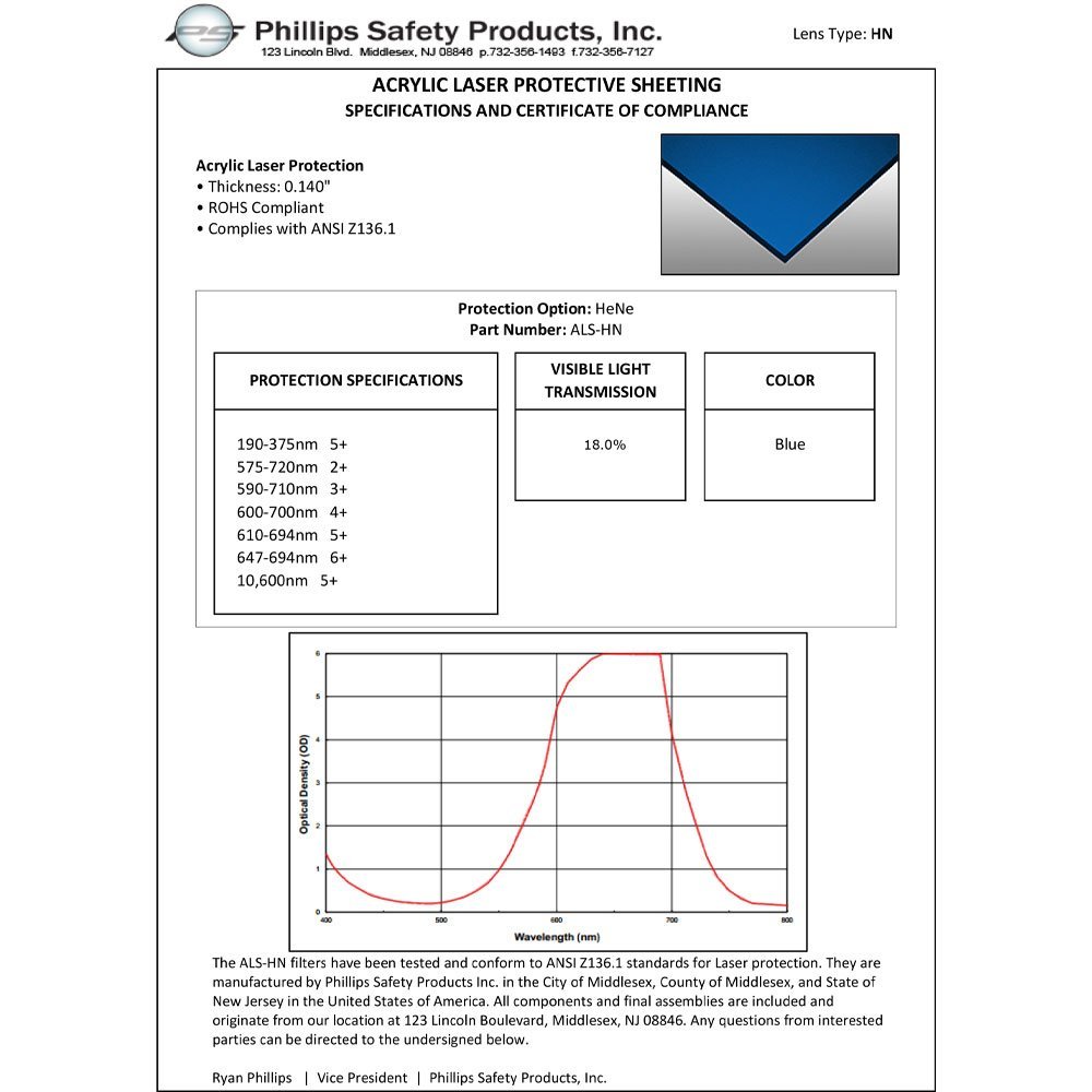 HeNe Laser Acrylic Sheet, Blue - Image 2