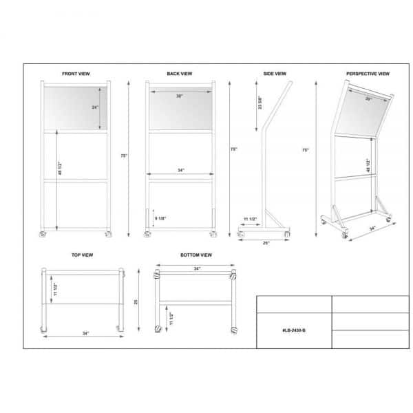 Tilted Mobile Leaded Barrier, LB-2430-B - Image 4