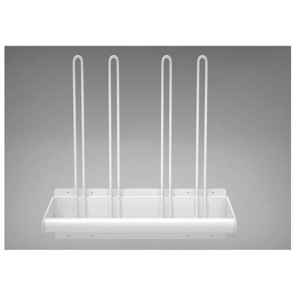 Wall Mounted Steel Apron Rack, Towel Bar Style, with Four Glove Holders #RAR-AGR-115