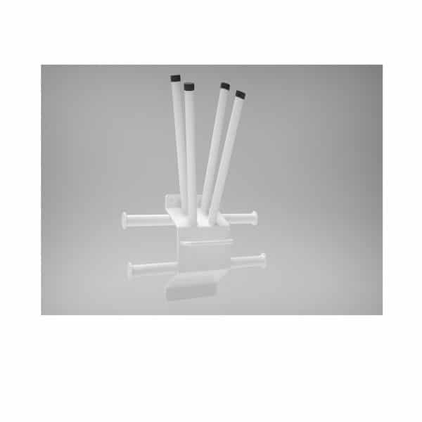 Wall Mounted Steel Multi Apron and Glove rack, with Two Bars and Four Glove Holders #RAR-821