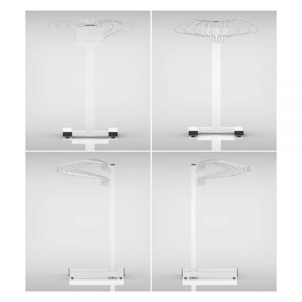 Mobile Multiple Apron Hanger with 10 Swing Arms, #RAR-M10S-HB - Image 3