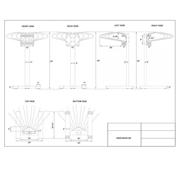 Mobile Multiple Apron Hanger with 10 Swing Arms, #RAR-M10S-HB - Image 4