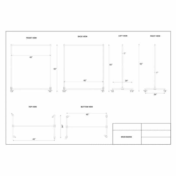 Mobile Radiation Apron Valet Rack, #RAR-MAR48 - Image 4