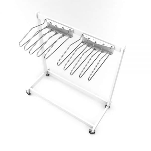 Garment Style Mobile 10 Arm Apron Rack, #RAR-MSA10 - Image 4