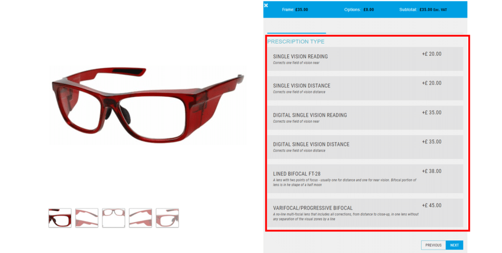 Buy Prescription Safety Glasses online Step 4