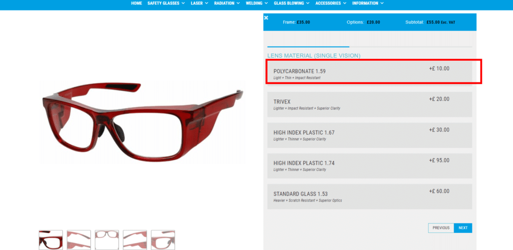 Buy Prescription Safety Glasses online Step 5