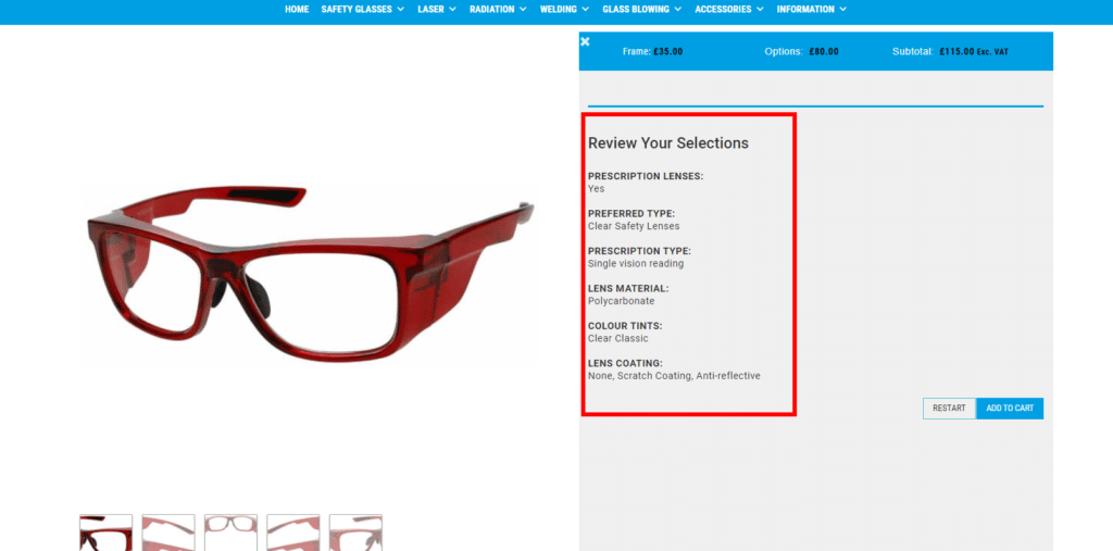 Buy Prescription Safety Glasses online Step 8